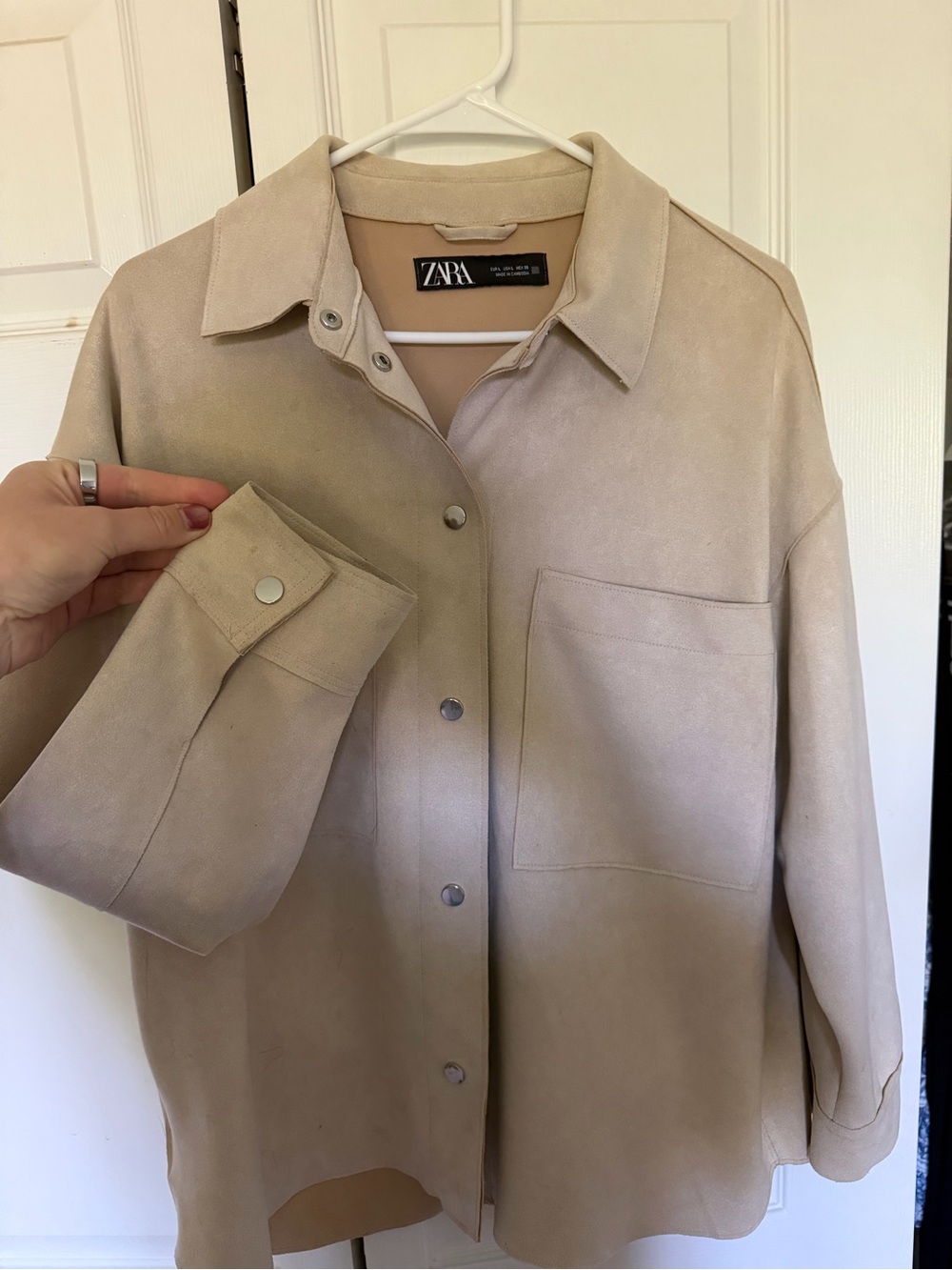 Zara Light Beige Utility Jacket - Picture 2 of 5